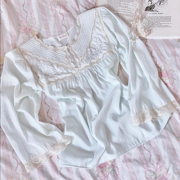 Vintage Tops - ⛔️SOLD⛔️Vintage 80’s Reworked Powder Blue Blouse